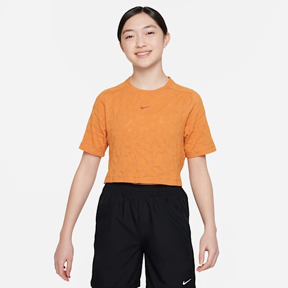 Orange nike gym top hot sale